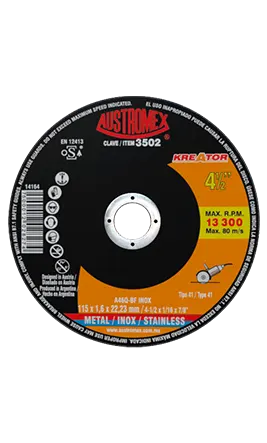 Disco para corte de metal y acero inoxidable