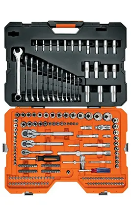 Juego de herramientas 1/4", 3/8" y 1/2" std y mm p/mecánico